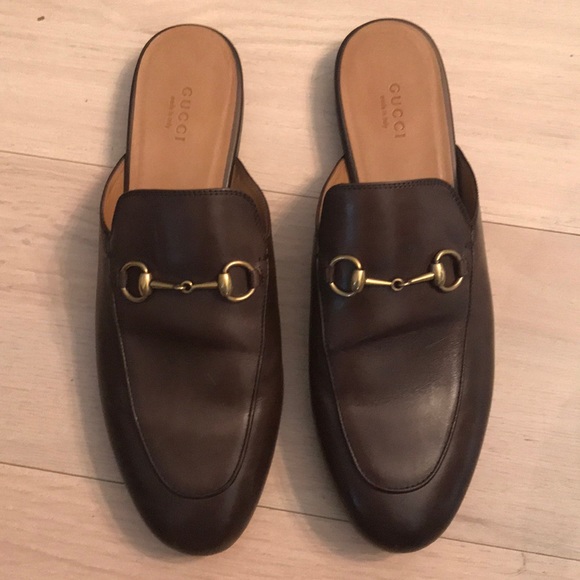 gucci brown princetown mule